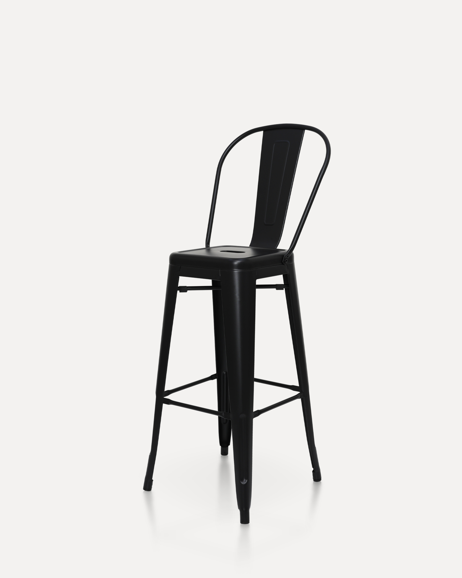 Black Metal Barstool với tựa lưng Black Metal Barstool với tựa lưng